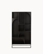 MEELANO Moderne Bogreol i Mangotræ og MDF - 168 cm Høj, Sort Finish