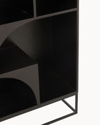 MEELANO Moderne Bogreol i Mangotræ og MDF - 168 cm Høj, Sort Finish