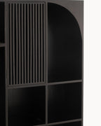 MEELANO Moderne Bogreol i Mangotræ og MDF - 168 cm Høj, Sort Finish