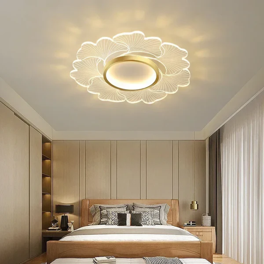 MEELANO Moderne LED-loftlampe til soveværelset – Luminaria Elegance Guld 42 cm