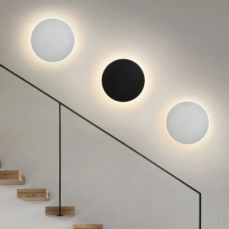 MEELANO Moderne Ronde LED Sensor Væglampe – Energibesparende Belysning