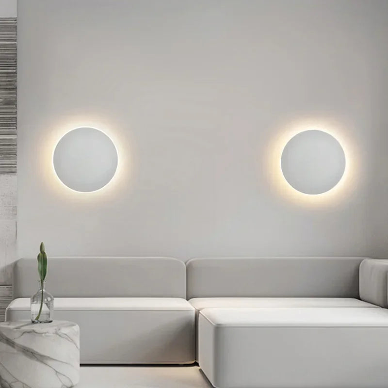 MEELANO Moderne Ronde LED Sensor Væglampe – Energibesparende Belysning