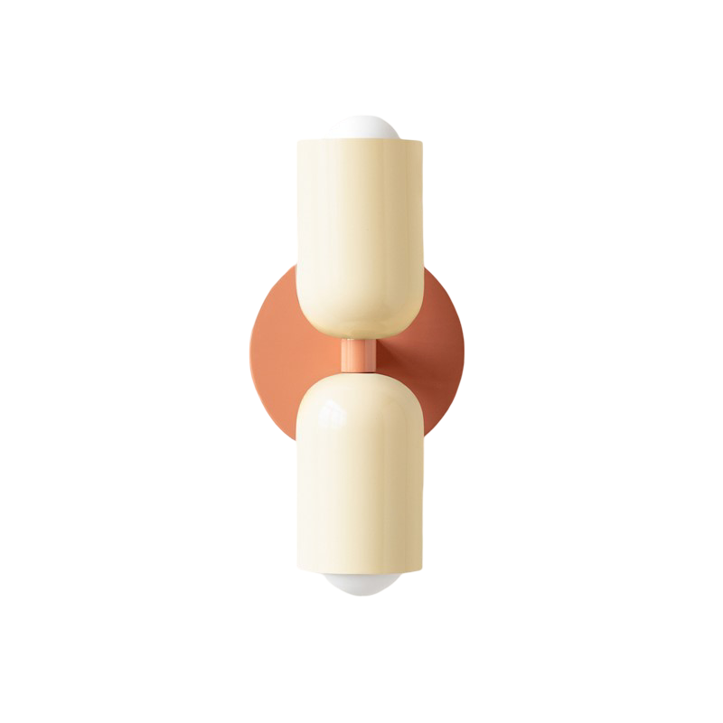 MEELANO Moderne Væglampe med LED og Blød Belysning – Slank Design Pink Hvid + Hvid