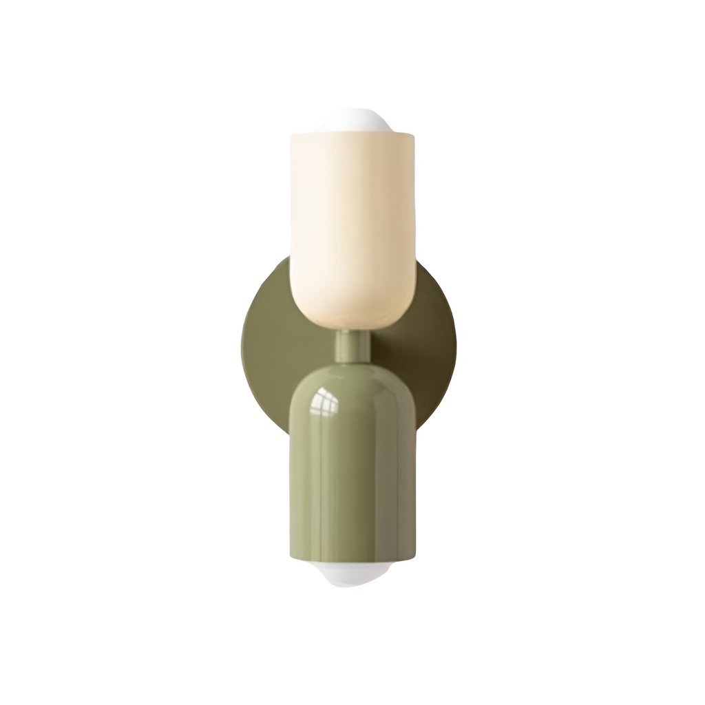 MEELANO Moderne Væglampe med LED og Blød Belysning – Slank Design Grøn Grøn + Hvid