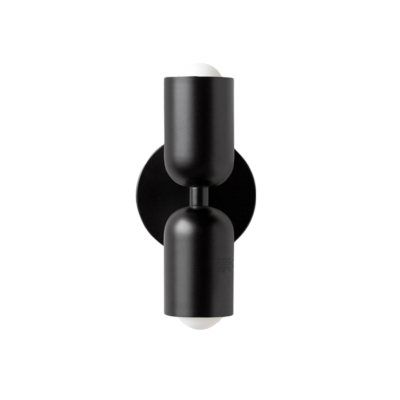 MEELANO Moderne Væglampe med LED og Blød Belysning – Slank Design Sort Sort + Sort