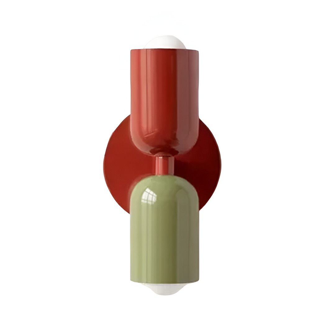 MEELANO Moderne Væglampe med LED og Blød Belysning – Slank Design Rød Rød + Grøn