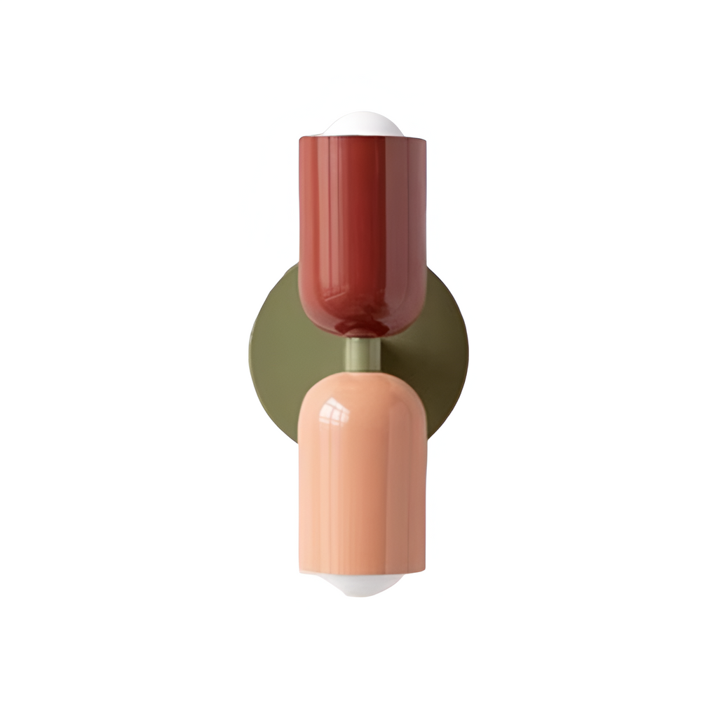 MEELANO Moderne Væglampe med LED og Blød Belysning – Slank Design Grøn Rød + Pink