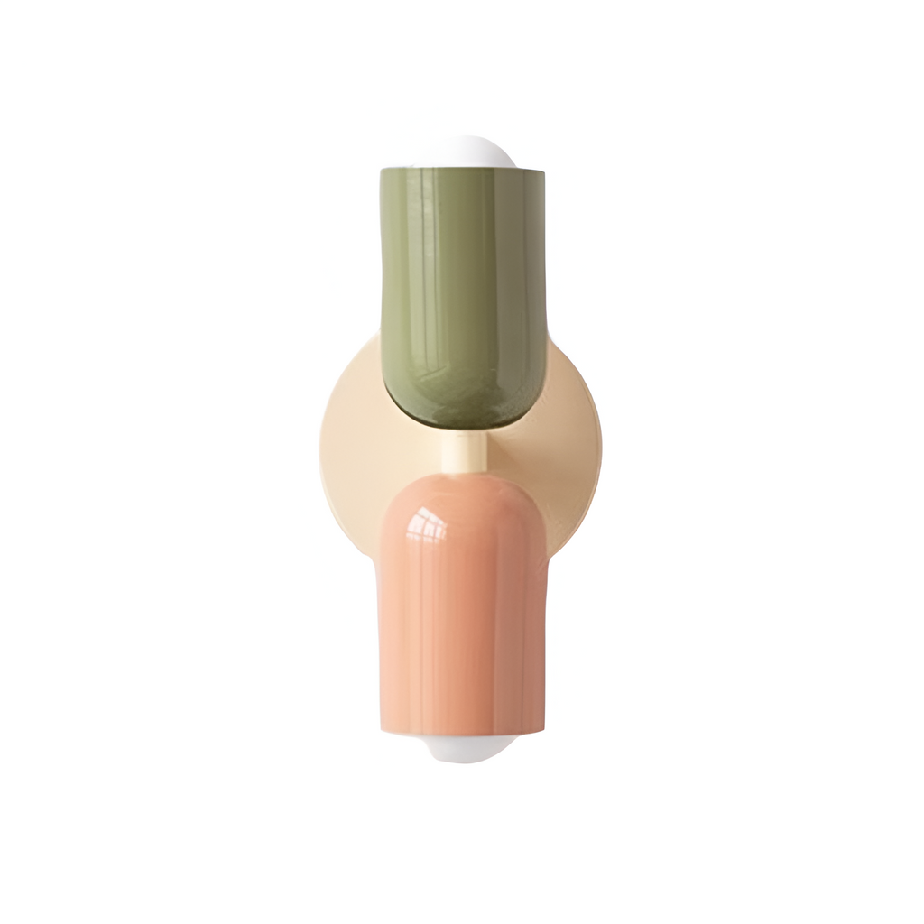 MEELANO Moderne Væglampe med LED og Blød Belysning – Slank Design Hvid Grøn + Pink