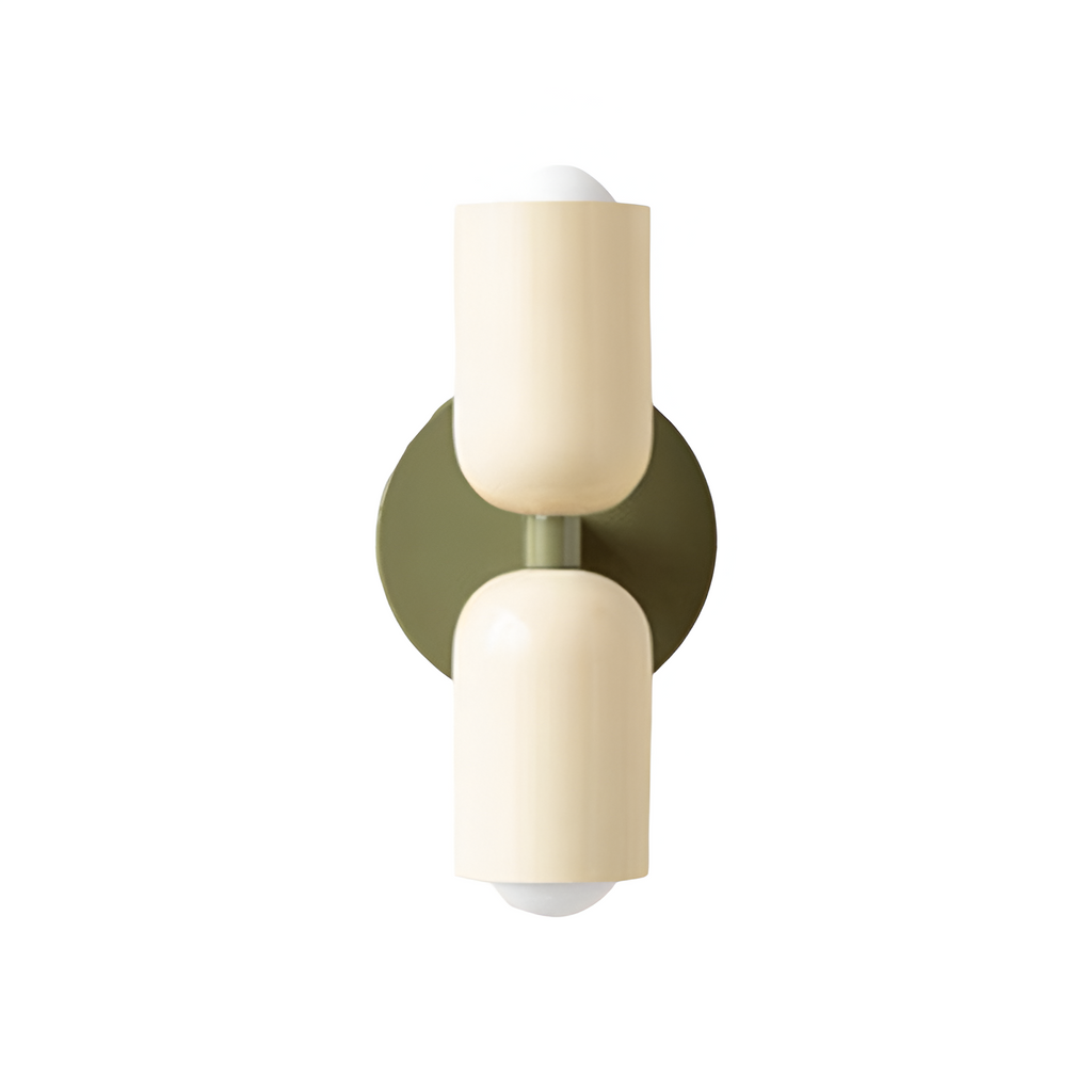 MEELANO Moderne Væglampe med LED og Blød Belysning – Slank Design Grøn Hvid + Hvid