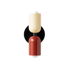 MEELANO Moderne Væglampe med LED og Blød Belysning – Slank Design Sort Rød + Hvid