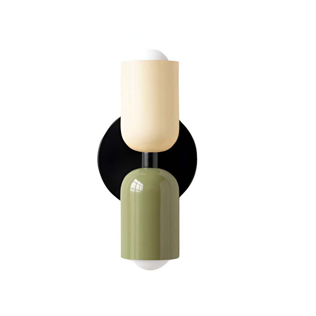 MEELANO Moderne Væglampe med LED og Blød Belysning – Slank Design Sort Hvid + Grøn