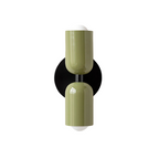 MEELANO Moderne Væglampe med LED og Blød Belysning – Slank Design Sort Grøn + Grøn