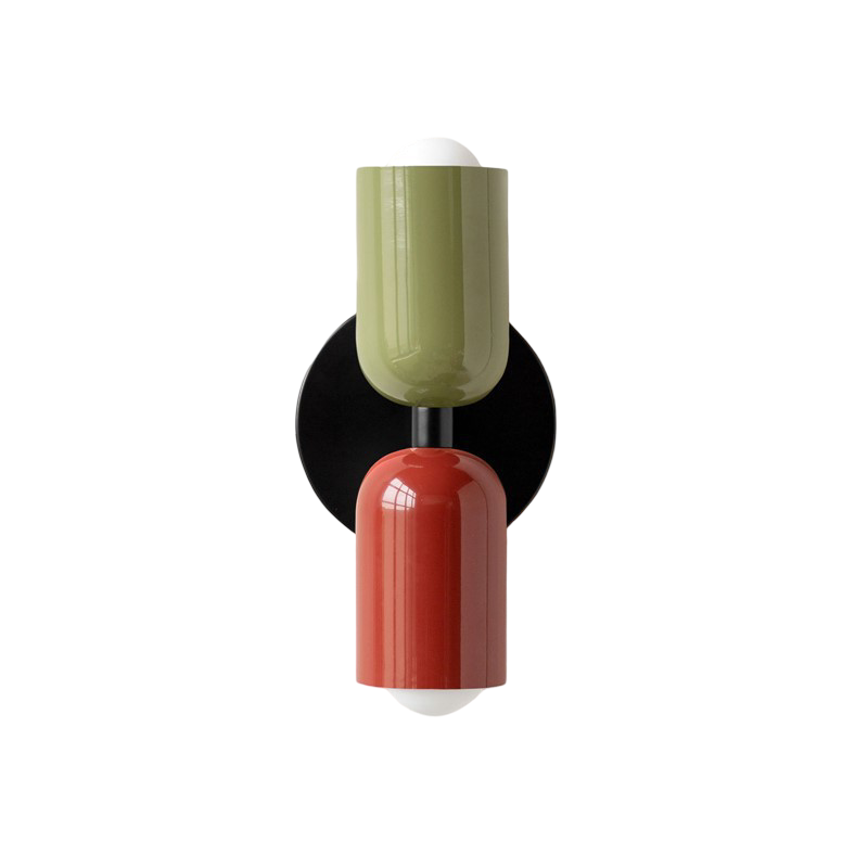 MEELANO Moderne Væglampe med LED og Blød Belysning – Slank Design Sort Rød + Grøn