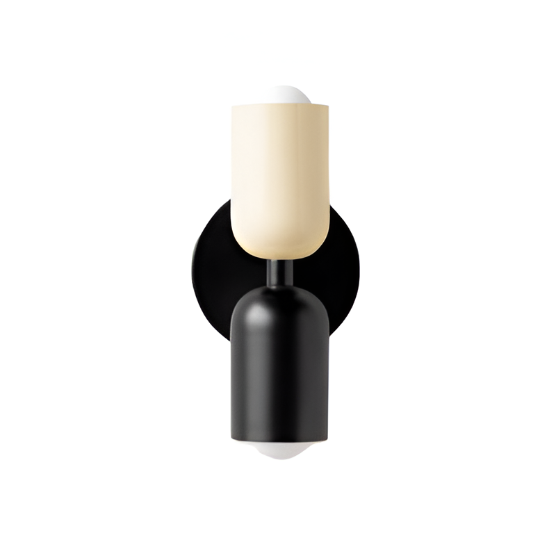 MEELANO Moderne Væglampe med LED og Blød Belysning – Slank Design Sort Sort + Hvid