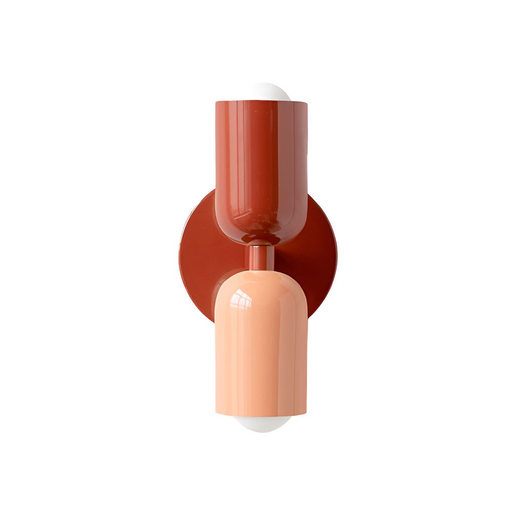 MEELANO Moderne Væglampe med LED og Blød Belysning – Slank Design Rød Rød + Pink