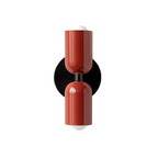 MEELANO Moderne Væglampe med LED og Blød Belysning – Slank Design Sort Rød + Rød