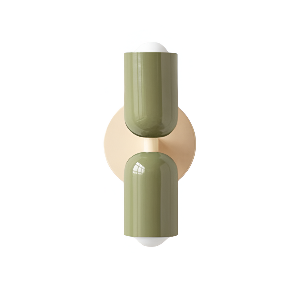 MEELANO Moderne Væglampe med LED og Blød Belysning – Slank Design Hvid Grøn + Grøn