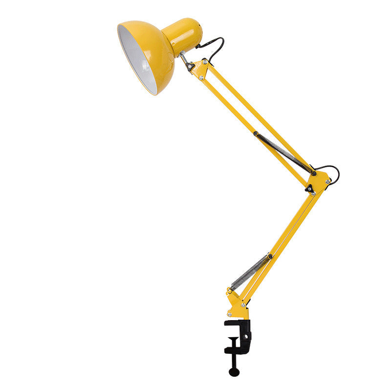 MEELANO Moderne minimalistisk udtrækkelig langarms klemme i jern ABS bordlampe med 1 lys til soveværelse Gul