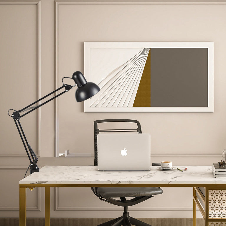 MEELANO Moderne minimalistisk udtrækkelig langarms klemme i jern ABS bordlampe med 1 lys til soveværelse