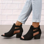 Moderne peep-toe støvletter med blokhæl til kvinder – Urban Summer Chic 3