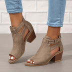 Moderne peep-toe støvletter med blokhæl til kvinder – Urban Summer Chic 4