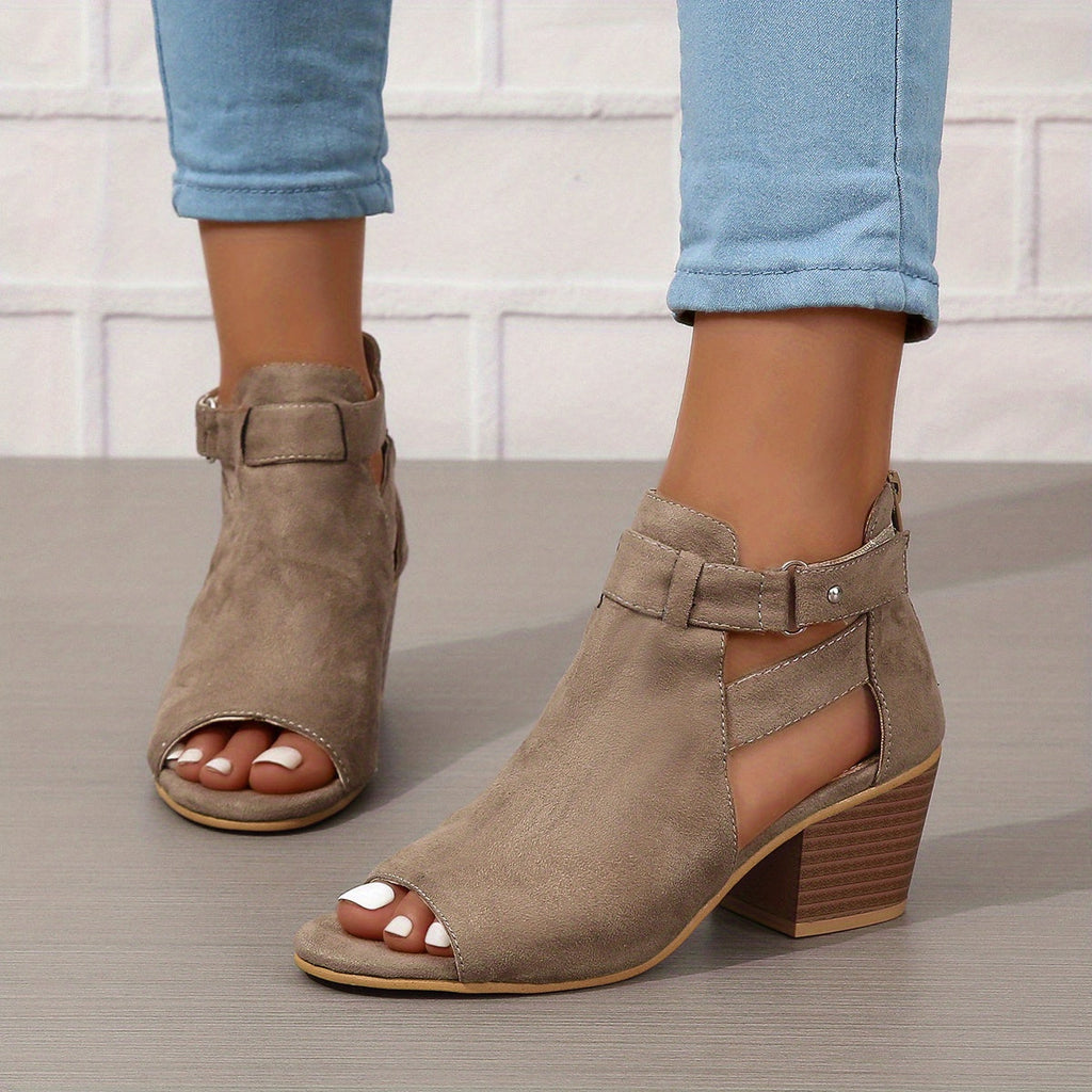 Moderne peep-toe støvletter med blokhæl til kvinder – Urban Summer Chic 5