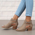Moderne peep-toe støvletter med blokhæl til kvinder – Urban Summer Chic 6