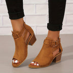 Moderne peep-toe støvletter med blokhæl til kvinder – Urban Summer Chic 8