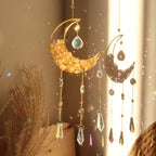 MEELANO Drømmefanger Prisme Moon Dream Catcher Fanger Nattens Fortryllende Essens Gul