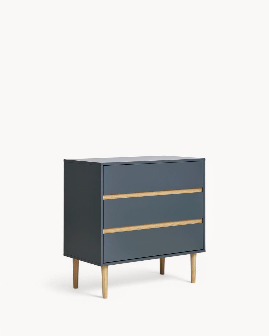 MEELANO Mørkegrå Kommode med 3 Skuffer i Lakeret Træ – 80x40x80 cm Default