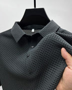 MEELANO Hommes | Herre Tekstureret Poloshirt – Elegant Struktur & Klassisk Pasform grå