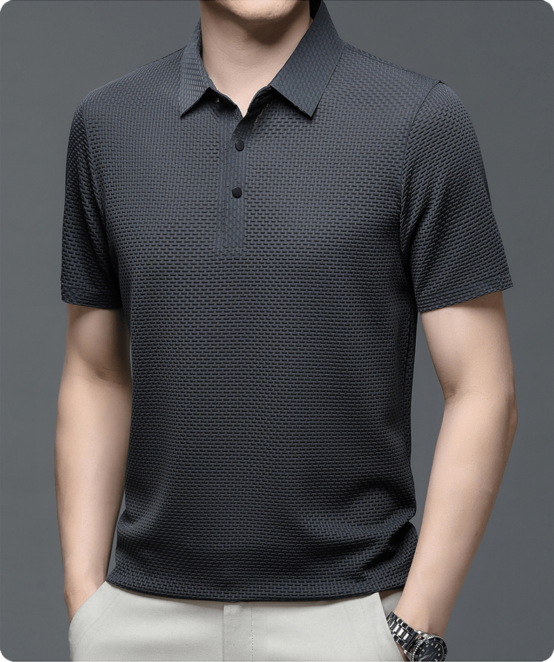 MEELANO Hommes | Herre Tekstureret Poloshirt – Elegant Struktur & Klassisk Pasform