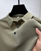 MEELANO Hommes | Herre Tekstureret Poloshirt – Elegant Struktur & Klassisk Pasform beige