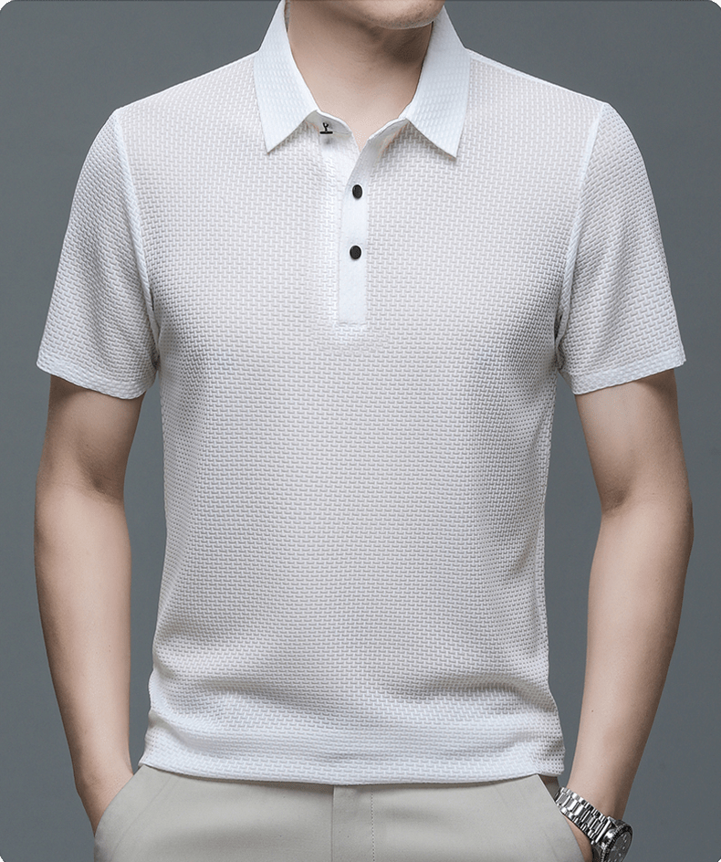 MEELANO Hommes | Herre Tekstureret Poloshirt – Elegant Struktur & Klassisk Pasform