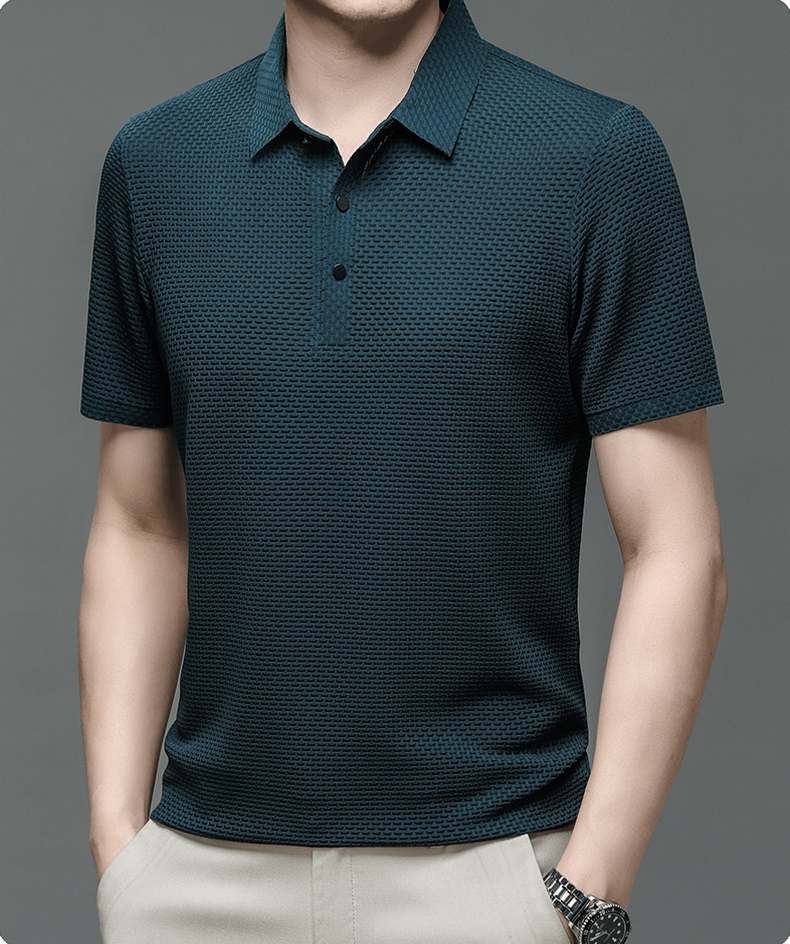 MEELANO Hommes | Herre Tekstureret Poloshirt – Elegant Struktur & Klassisk Pasform