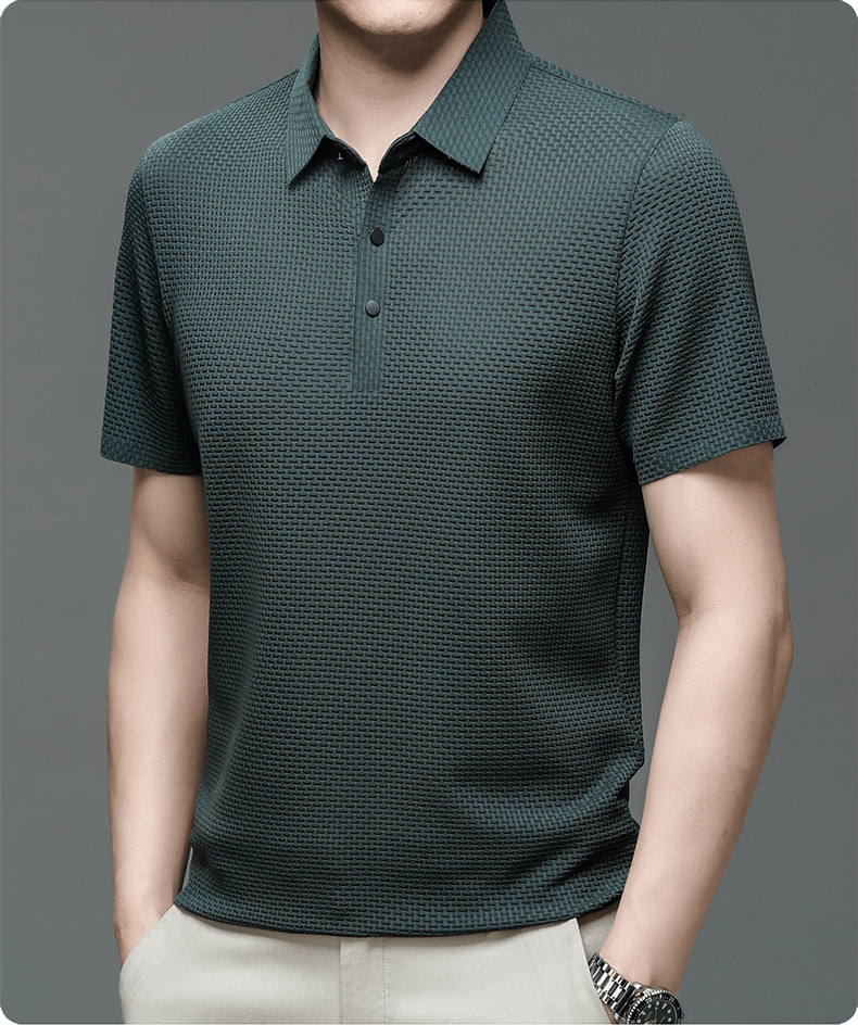 MEELANO Hommes | Herre Tekstureret Poloshirt – Elegant Struktur & Klassisk Pasform