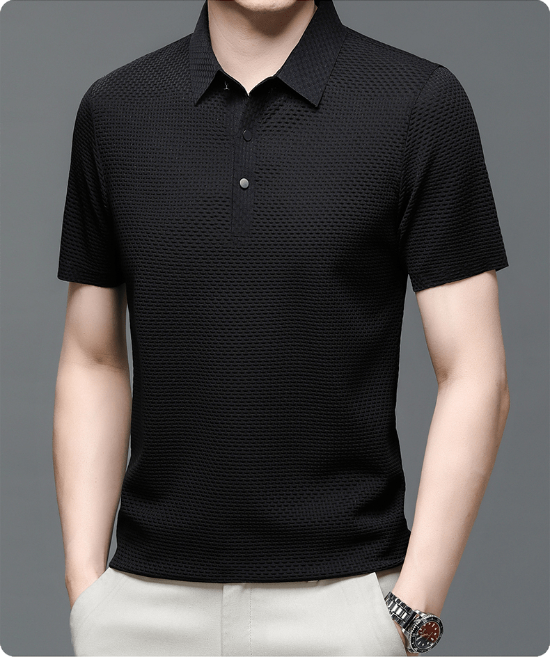 MEELANO Hommes | Herre Tekstureret Poloshirt – Elegant Struktur & Klassisk Pasform