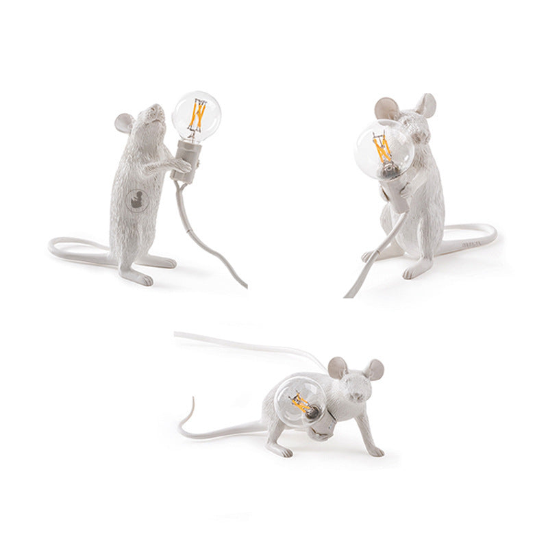 MEELANO Musse Natbordlampe i Resin med Unik Design og Flere Farver