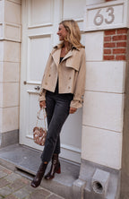 MEELANO Dame Elegant Trenchcoat Til Kvinder Forår Og Sommer Stilfuld Khaki