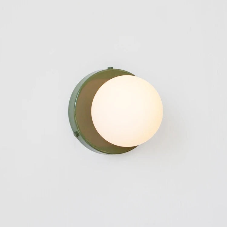 MEELANO Moderne væglampe i frostet glas med jernbase – plug-in design og LED-pære inkluderet 12 cm glasskærm