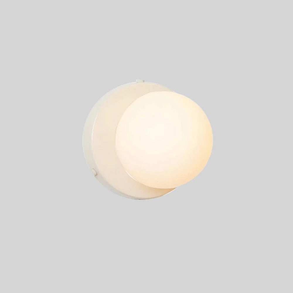 MEELANO Moderne væglampe i frostet glas med jernbase – plug-in design og LED-pære inkluderet Ingen stik - hvid
