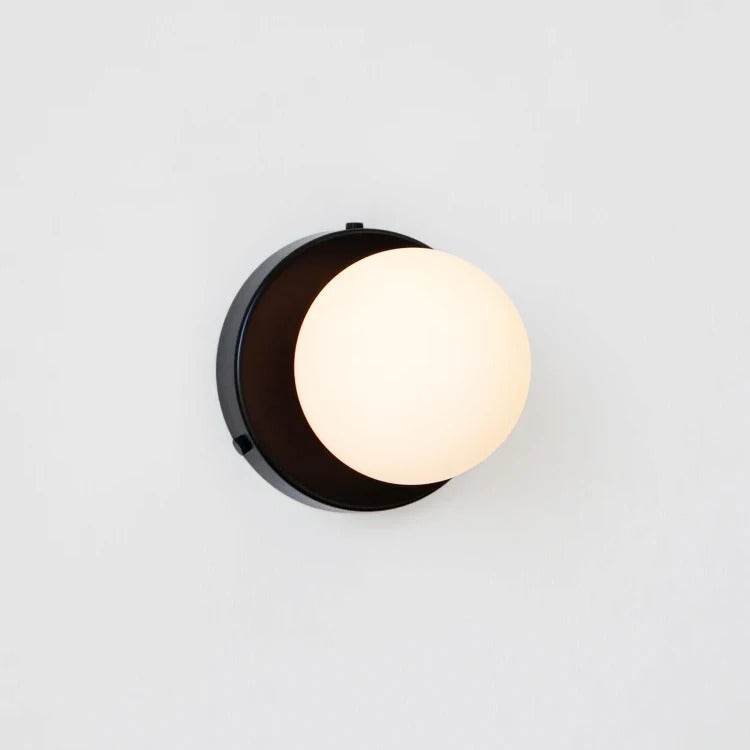 MEELANO Moderne væglampe i frostet glas med jernbase – plug-in design og LED-pære inkluderet Ingen stik - sort