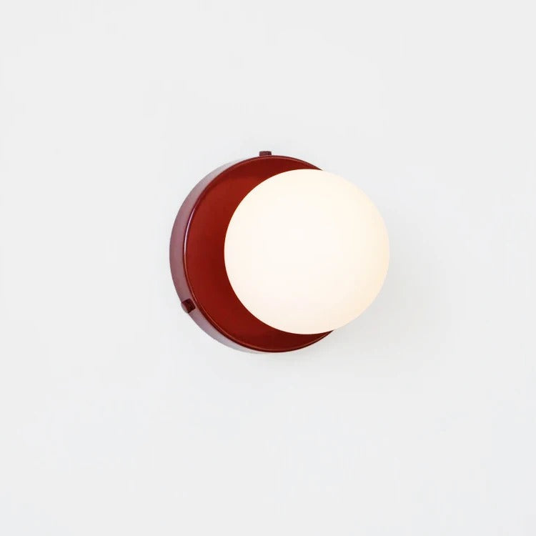 MEELANO Moderne væglampe i frostet glas med jernbase – plug-in design og LED-pære inkluderet Ingen stik - rød