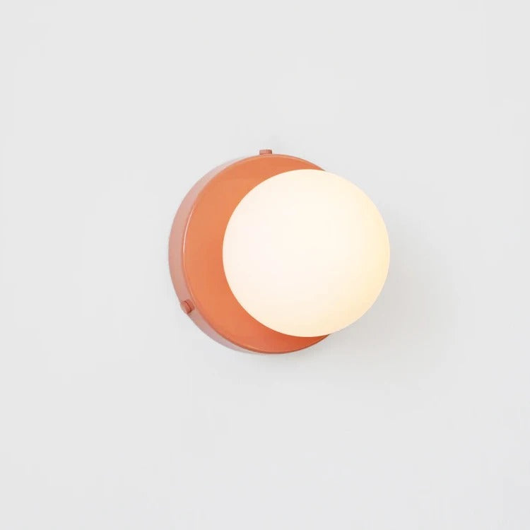 MEELANO Moderne væglampe i frostet glas med jernbase – plug-in design og LED-pære inkluderet Ingen stik - lyserød