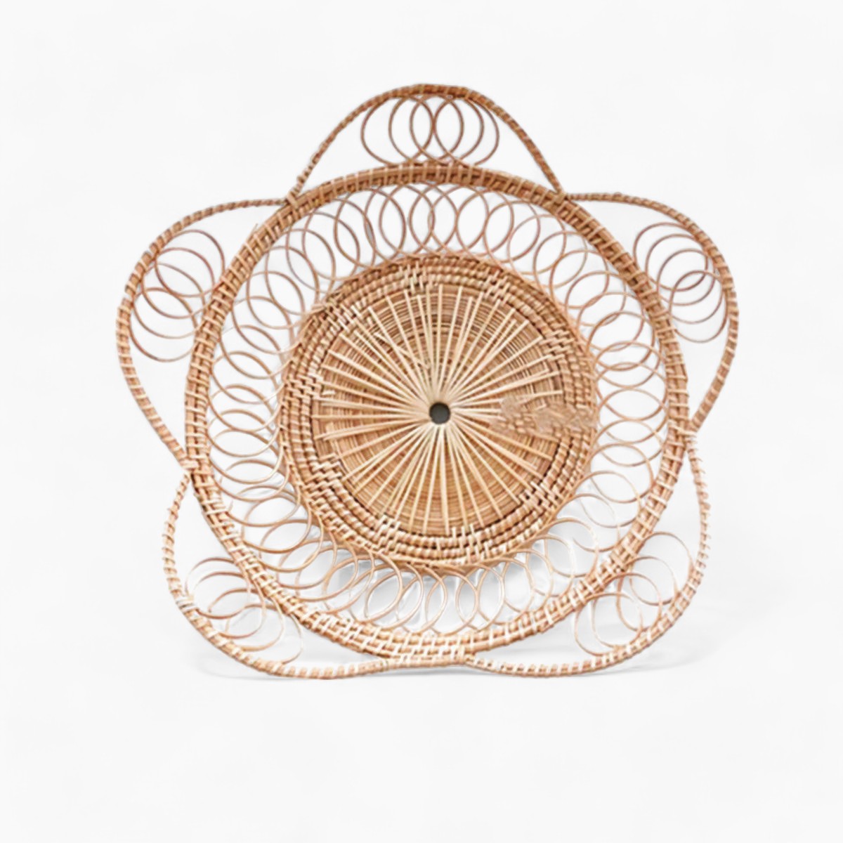 MEELANO Naturlig Woven Tray Rattan Håndlavet 30 cm x 20 cm Default