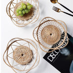 MEELANO Naturlig Woven Tray Rattan Håndlavet 30 cm x 20 cm