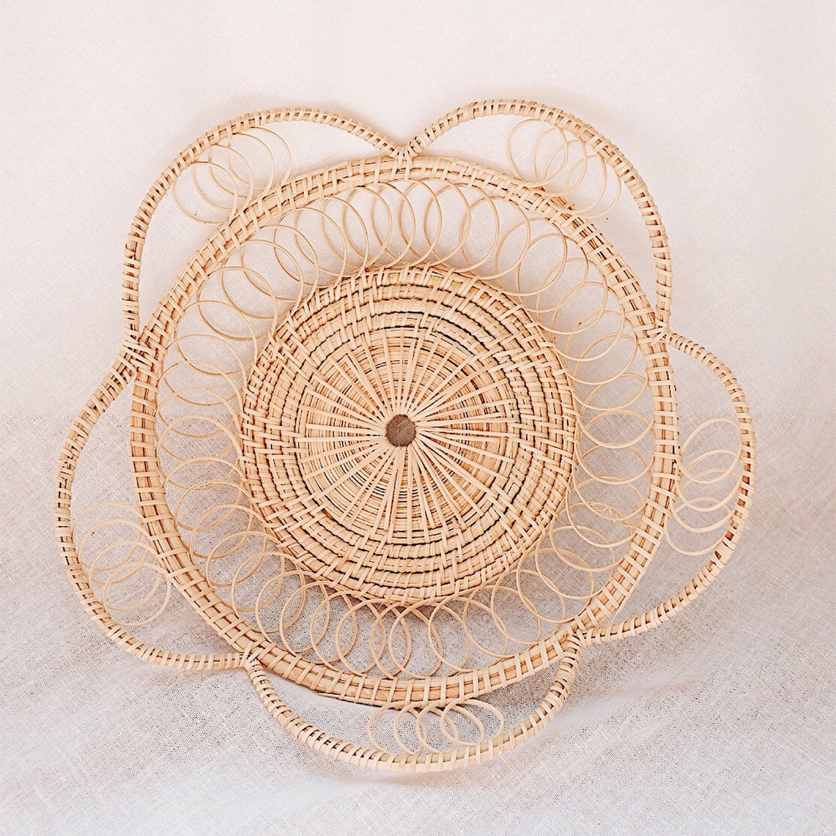MEELANO Naturlig Woven Tray Rattan Håndlavet 30 cm x 20 cm
