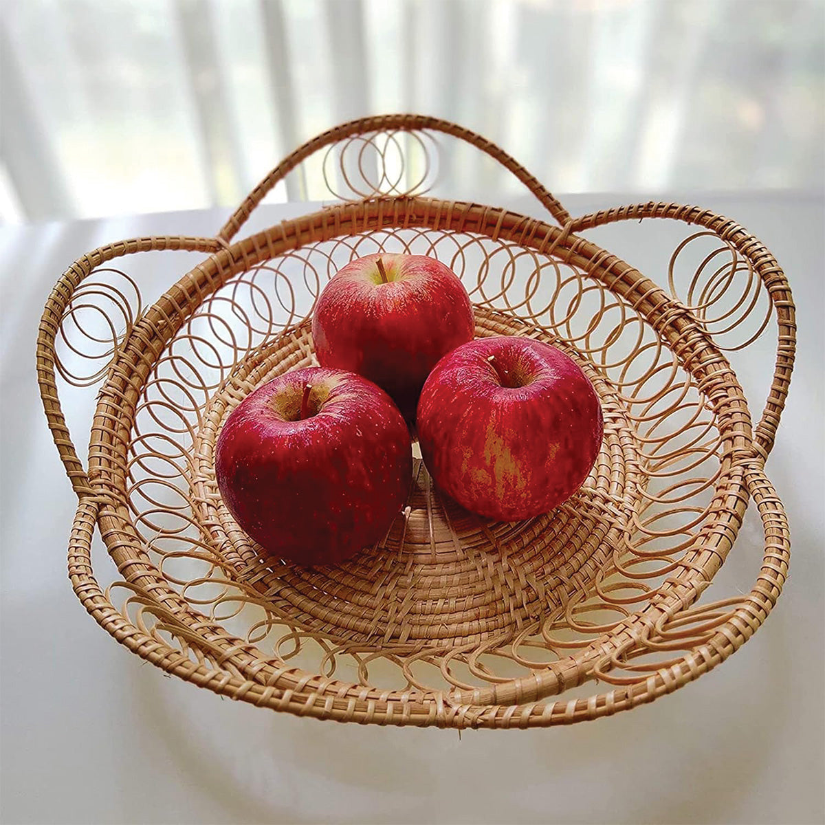 MEELANO Naturlig Woven Tray Rattan Håndlavet 30 cm x 20 cm