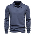 MEELANO Nouva | Herre Langærmet Poloshirt – Eksklusiv Kvalitet & Tidløs Stil blå