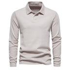 MEELANO Nouva | Herre Langærmet Poloshirt – Eksklusiv Kvalitet & Tidløs Stil beige